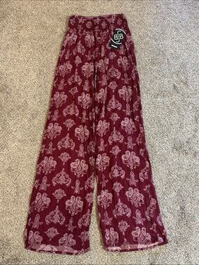 Boom Boom Jeans Maroon Wide-Leg Pants